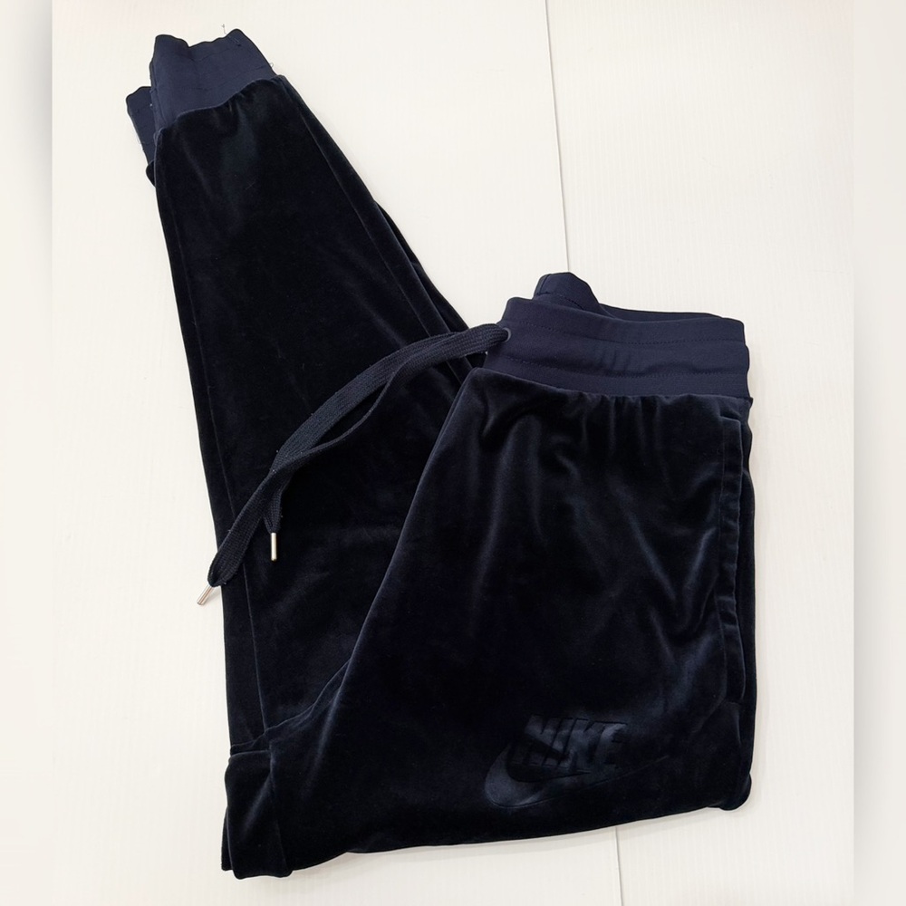 Nike Plush Velour Joggers Men's Size Small Navy Blue AH3388-451
